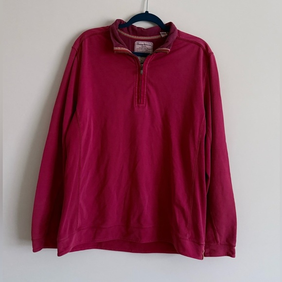 Tommy Bahama 1/4 Zip Red Pullover - Men’s Size Large - Picture 1 of 7